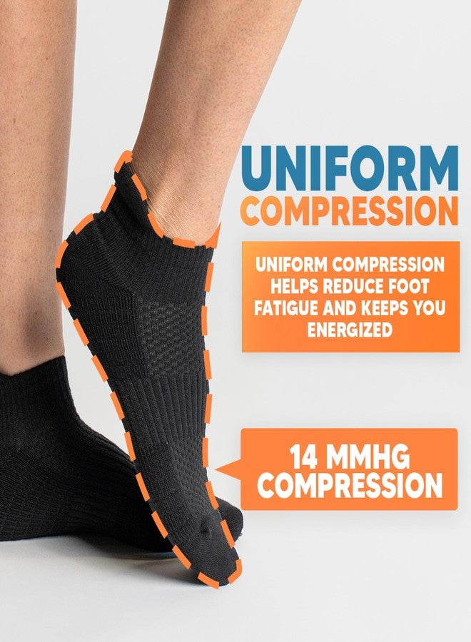 Viasox Ankle Compression Socks for Women & Men, 14 mmHg Support Improves Circulation, Extra Cushioned (US, Alpha, Large, Regular, Regular, Black) - Image 4